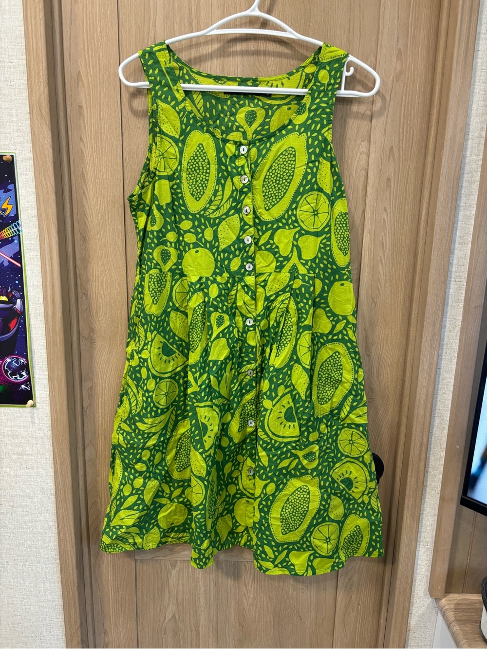 Gudrun Sjoden Organic Cotton Dress Size S Fruit Melon Mini Cottagecore Lagenlook